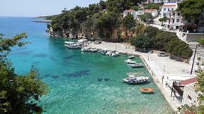 Votsi beach on the island of Alonissos in Greece