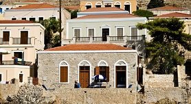 Beaches of the island of Chalki, the Dodecanese, Greece