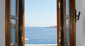 Sights of the island of Chalki, the Dodecanese, Greece