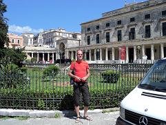 Corfu, webmaster Hans Huisman in Corfu Town
