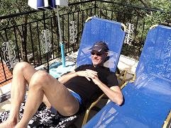 Corfu, webmaster Hans Huisman in Amalia Complex in Nissaki