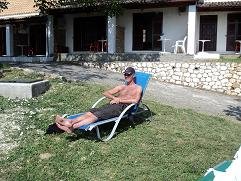 Corfu, webmaster Hans Huisman in Anna Pension in Liapades
