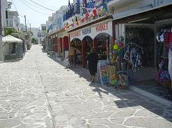 Rocco's Studios in Antiparos, the main street