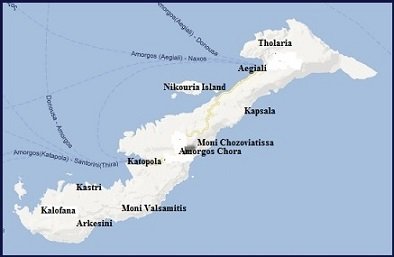 Map op Amorgos