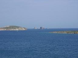 The rocks Kokkinos Tourlos and Mavros Tourlos.