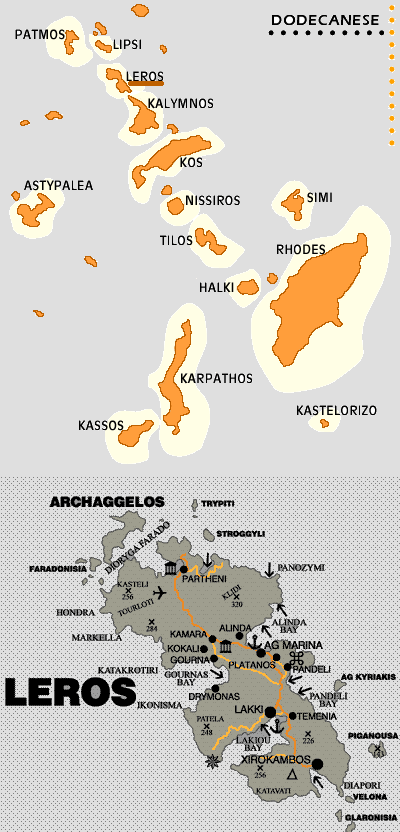 Plattegrond van Leros