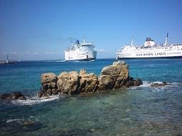 Veerboten in Mykonos stad