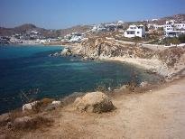 Het strand tussen Platis Gialos en Paranga