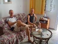 Paros, the two of us visit Anna in Ikia Studios in Alyki