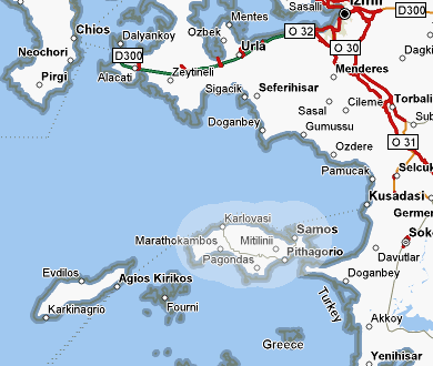 ferries Samos - Ikaria - Fourni