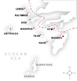 Ferry routes to Symi, Dodecanese, Greece