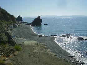 Het strand van Agios Georgios op Kreta, Agios Georgios Beach in Crete.