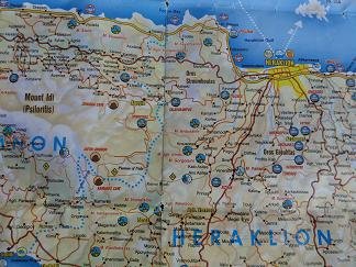 Plattegrond Heraklion Kreta, Map of Heraklion Crete.