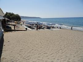 Kalamaki beach on Crete, het strand van Kalamaki op Kreta