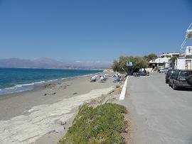 Kalamaki beach on Crete, het strand van Kalamaki op Kreta