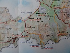 Milos map, Milos plattegrond