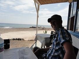 Taverna Panos, Monolithos Beach in Santorini