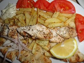 Santorini, Villa Galinia restaurant in Akrotiri