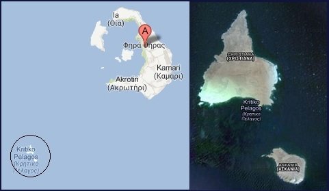 Santorini, Christiana islets