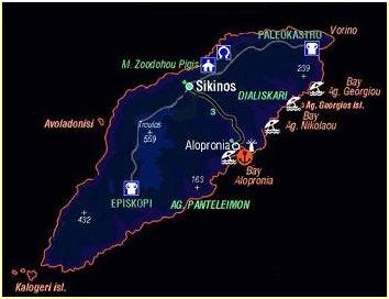 Sikinos plattegrond